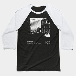 Black & White Town / Minimalist Graphic Artwork Design Baseball T-Shirt